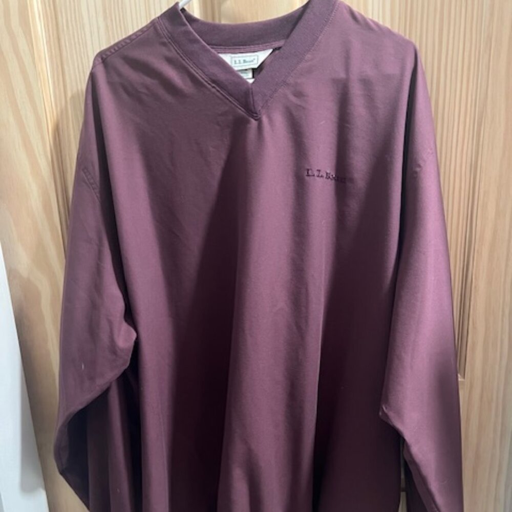 L.L.Bean men's golf windbreaker or V-neck‎ pullover wine Men's Size XXL Big/Tall